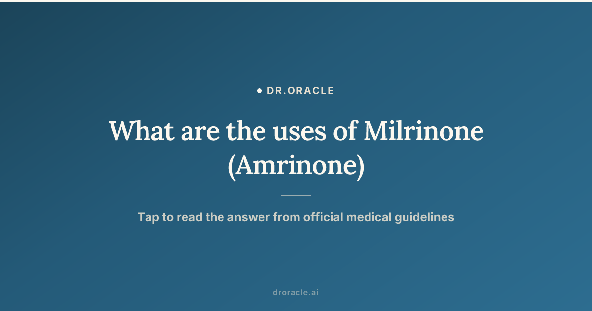 What are the uses of Milrinone (Amrinone)