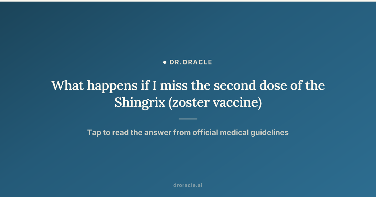 What happens if I miss the second dose of the Shingrix (zoster vaccine)