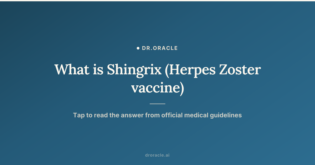 What is Shingrix (Herpes Zoster vaccine)