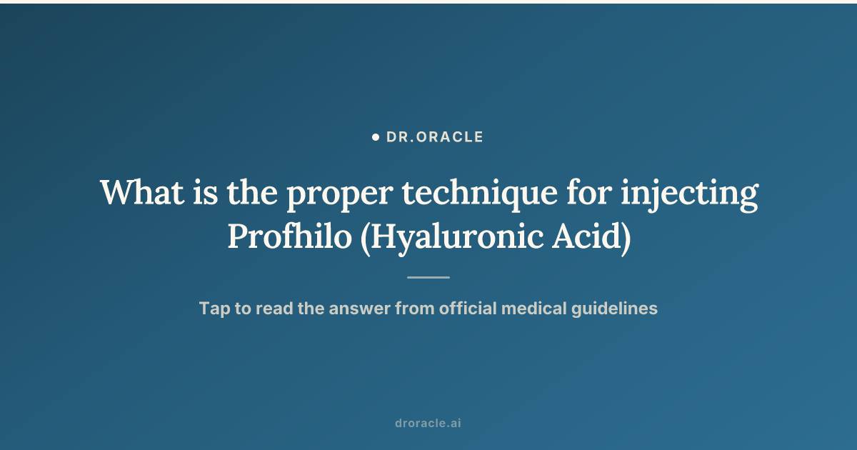 What is the proper technique for injecting Profhilo (Hyaluronic Acid)
